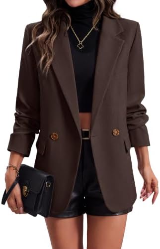 Double breasted oversized blazer in Brown