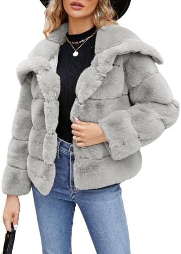 Fleece cropped jacket in Grey