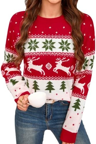 Reindeer crewneck holiday sweater in Red Deer 2