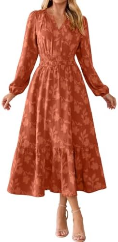 Tiered boho floral maxi with pockets in Burnt Orange