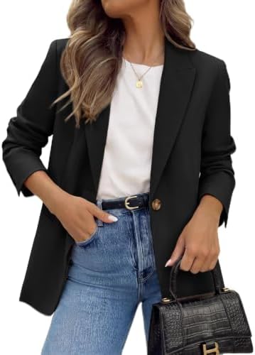 Peak lapel lined twill blazer in Black