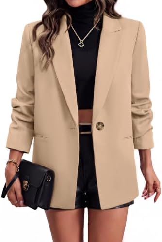 Peak lapel lined twill blazer in Khaki