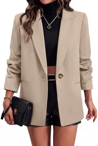 Peak lapel lined twill blazer in Grayish Ivory