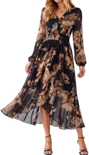 High low chiffon floral maxi in Black Yellow Floral