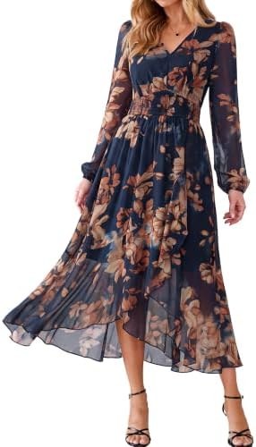 High low chiffon floral maxi in Navy Floral