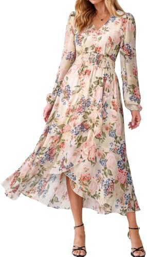 High low chiffon floral maxi in Apricot Pink Floral
