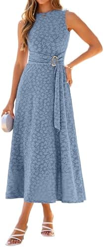 Boat neck floral tie waist maxi in Dustyblue