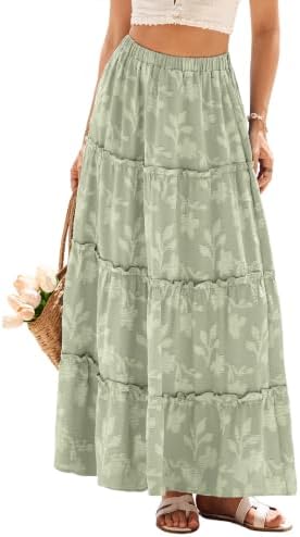 Tiered burnout floral maxi skirt in Sage Green