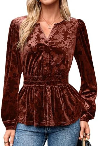Orange red velvet babydoll blouse in Orange Red
