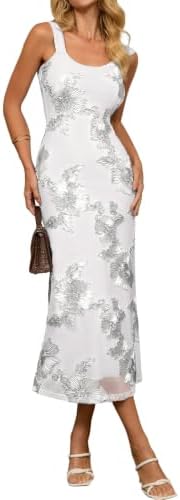 White 3D floral tank maxi in White