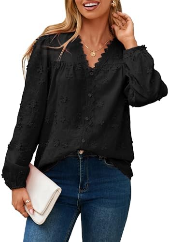 Army green 3D florette button down in Black