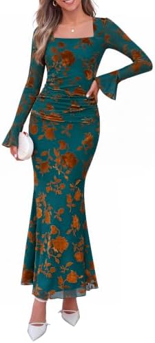 Knit two piece bodycon maxi set in Green