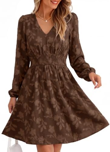 Smocked burnout floral mini in Chocolate Brown