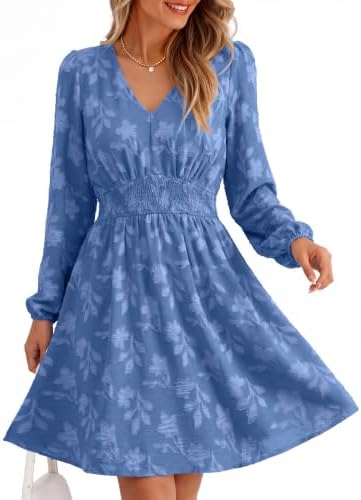 Smocked burnout floral mini in Blue