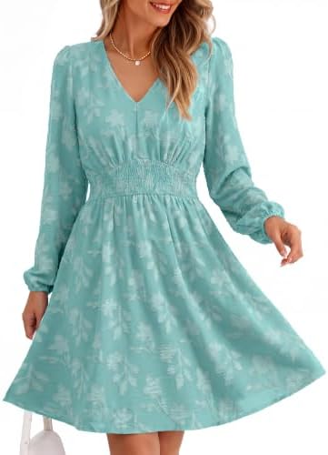Smocked burnout floral mini in Green