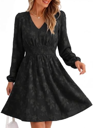 Smocked burnout floral mini in Black