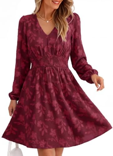 Smocked burnout floral mini in Wine Red
