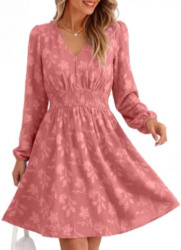 Smocked burnout floral mini in Rust Red