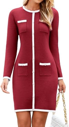 Holiday sweater dress in Burgundy