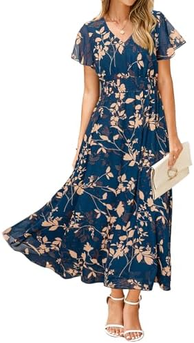 Chiffon floral maxi dress