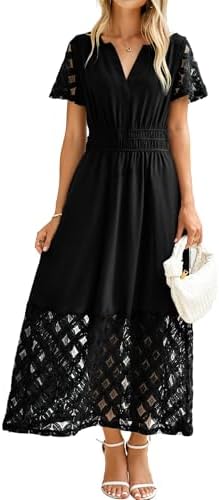 Boho maxi dress with pockets in Black