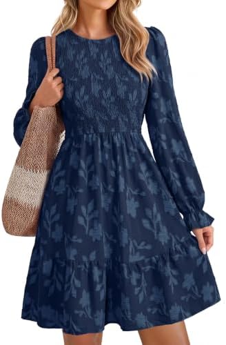Burnout floral smocked mini in Navy Blue