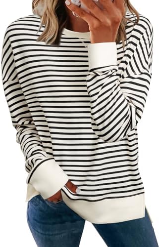 Striped oversized sweatshirt in Striped Black