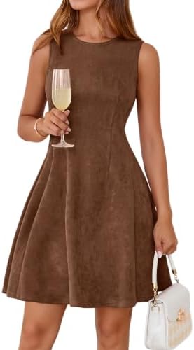 Faux suede skater mini with zip in Coffee
