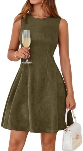 Faux suede skater mini with zip in Army Green