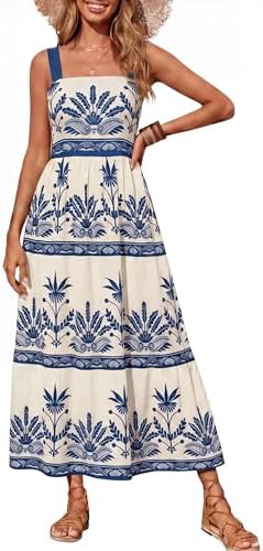 Sleeveless smocked sundress with pockets