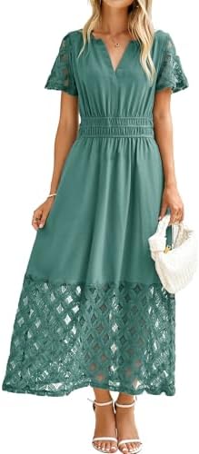 Boho maxi dress with pockets in Teal