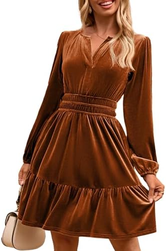 Burnt orange velvet skater dress in Burnt Orange
